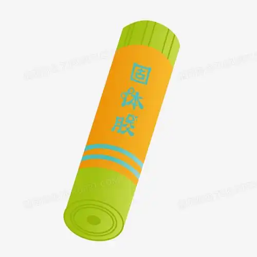 手绘黄绿色固体胶元素