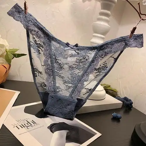 suntek内物府性感蕾丝内裤女士低腰透明诱惑少女学生透气棉裆三角裤头