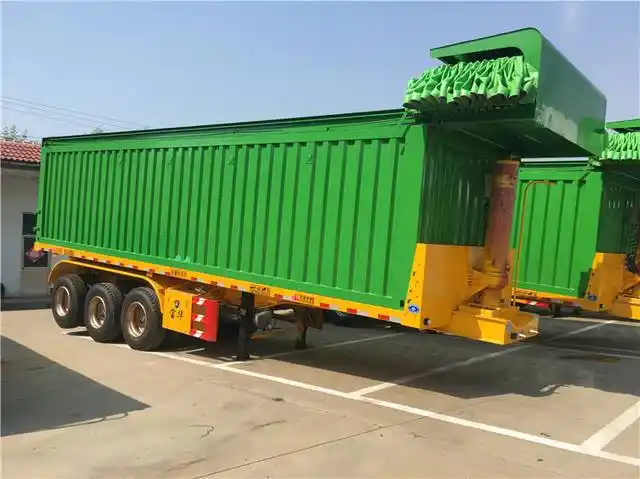 出售后自卸半挂车自动盖篷布