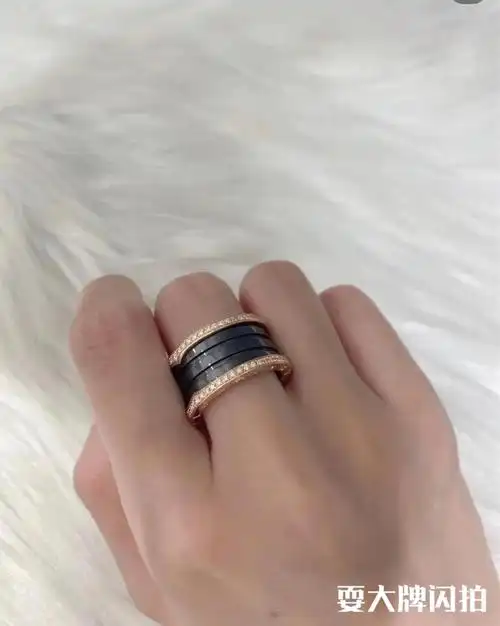 bvlgari宝格丽 全新bzero1系列黑陶瓷双排钻戒指 bvlgari宝格丽全新b