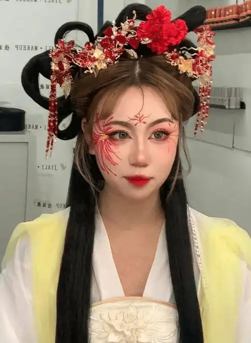 创意古装彩绘——"曼珠沙华"_眼影_红色_花瓣