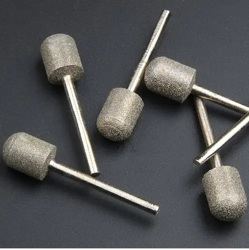 圆柱型球头金刚砂磨头金刚砂圆柱形合金打磨头玉石去皮毛刺3mm柄