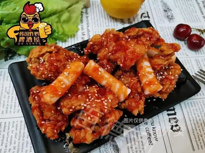 超人气炸鸡年糕组合图片