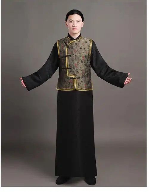 清朝官服演出服阿哥服装男服饰影视剧拍摄古装公子少爷长衫 黑色_黑