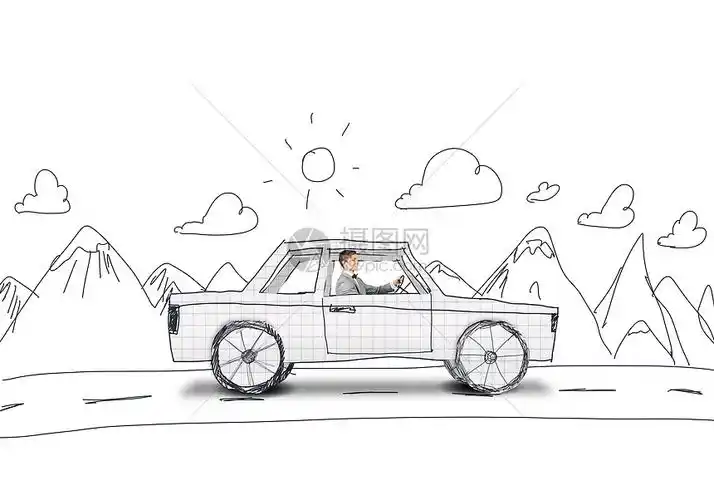 开车的人轻人开着张纸的车