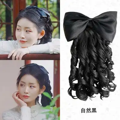 蝴蝶结公主卷宫廷卷民国复古油条卷影楼舞台外出游玩发夹假发