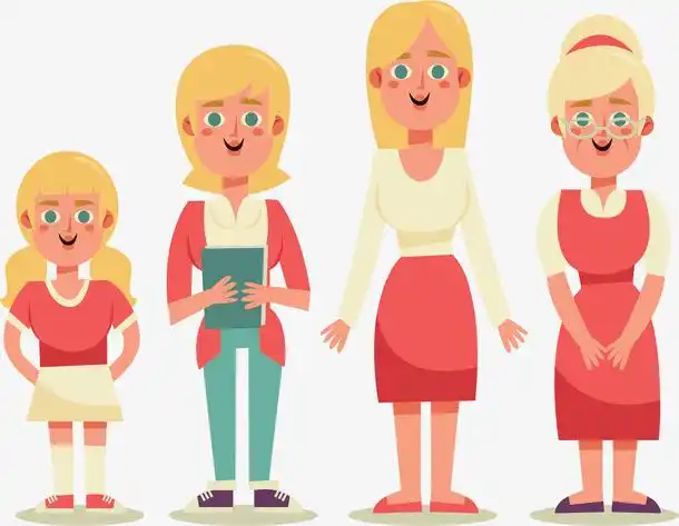 粉红女人一生变化