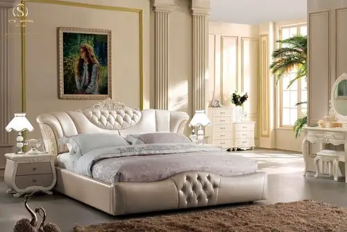 卧室软装家具设计欣赏,精美尊贵的欧式皮床,浪漫感十足!