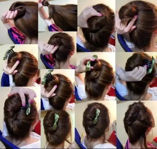 简单好看的盘头步骤图