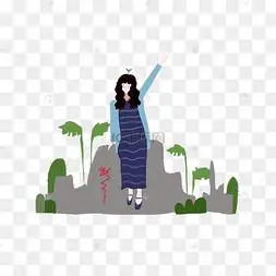 比耶女生q版比耶的女孩比耶日系校园女生手绘卡通可爱萌系女孩胜利