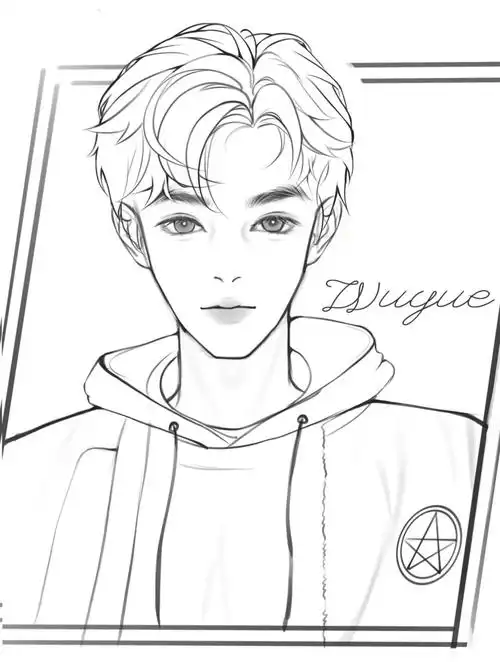 男生线稿打卡练习