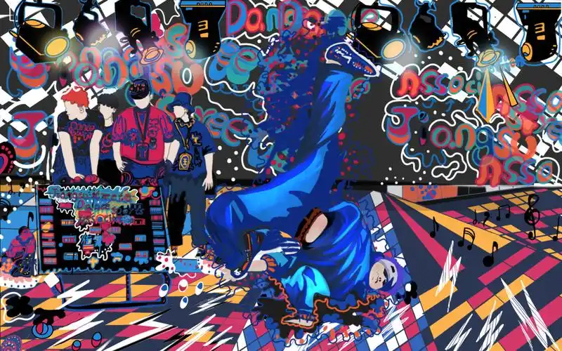 街舞插画/练习/酷炫街舞/酷炫街舞动作-古田路9号-品牌创意/版权保护