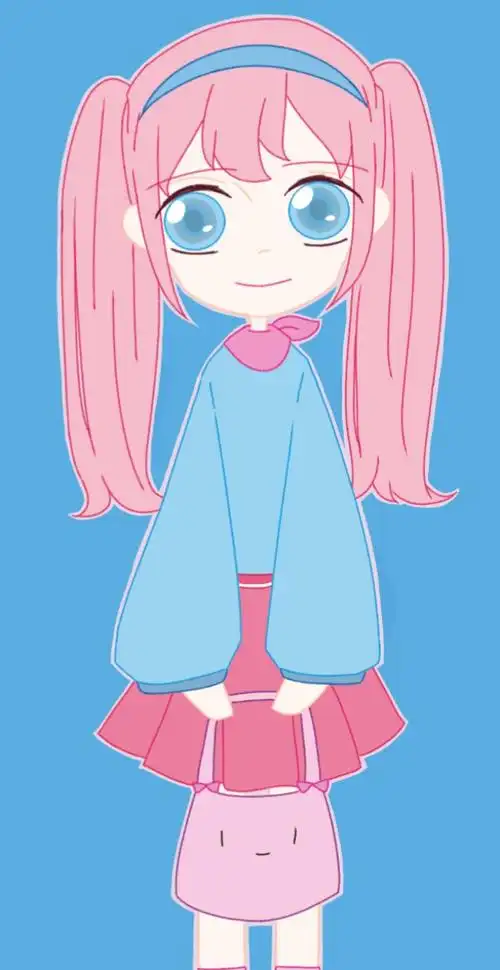 q版,q版人物,小女生,双马尾,可爱,女孩