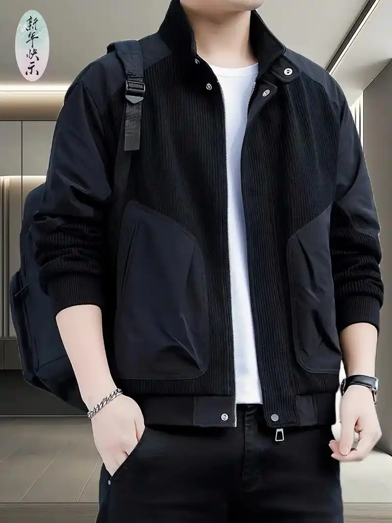 男士春秋款高端立领飞行夹克外套.兄弟们～挖到一款非常nice - 抖音