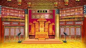 高清led大屏幕舞台背景皇宫尚书房设计图片