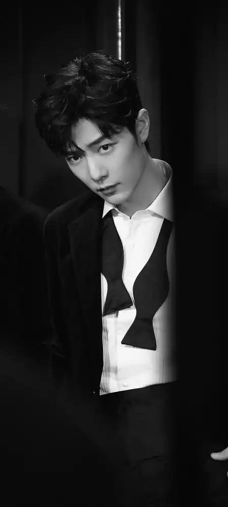 黑色西装肖战帅气写真12