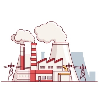 卡通手绘冒烟工厂