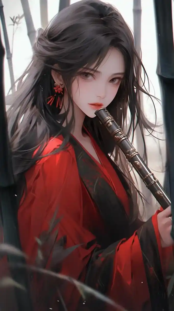 二次元# #古风# #二次元美女# #古风美女# #手机壁纸#  红衣竖滴梃