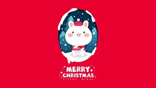 油爆叽丁圣诞节高清桌面壁纸_卡通动漫_壁纸下载_美桌网