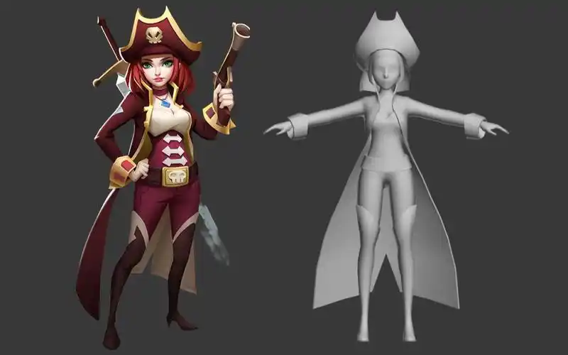 【3dmax人物建模】游戏模型"女战士"制作,超详细卡通人物布线结构讲解