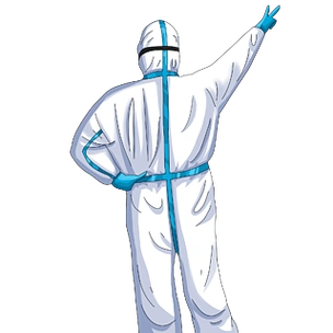 抗击疫情一线医护人员胜利背影原创手绘卡通