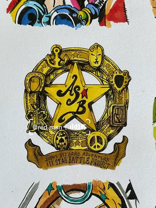 这个徽章如果定制要画的画是要加钱的,毕竟太复杂#jojo  #绘画教程