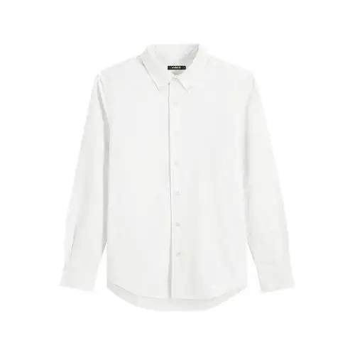 baluoshangvvild小野老罗同款牛津纺纯色白衬衫男春秋长袖立领商务