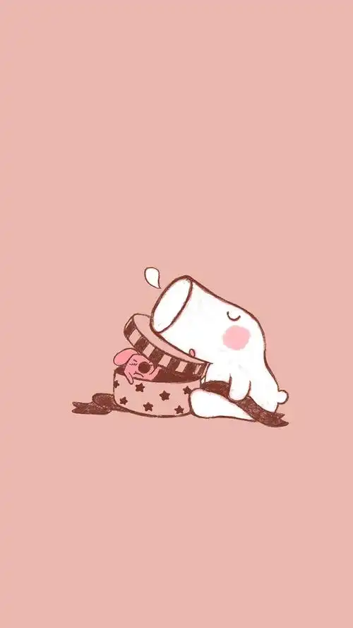 简约可爱卡通白底手机壁纸图片