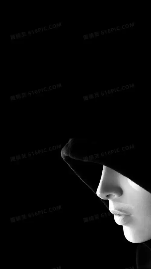 黑色人物简约唯美h5背景图片