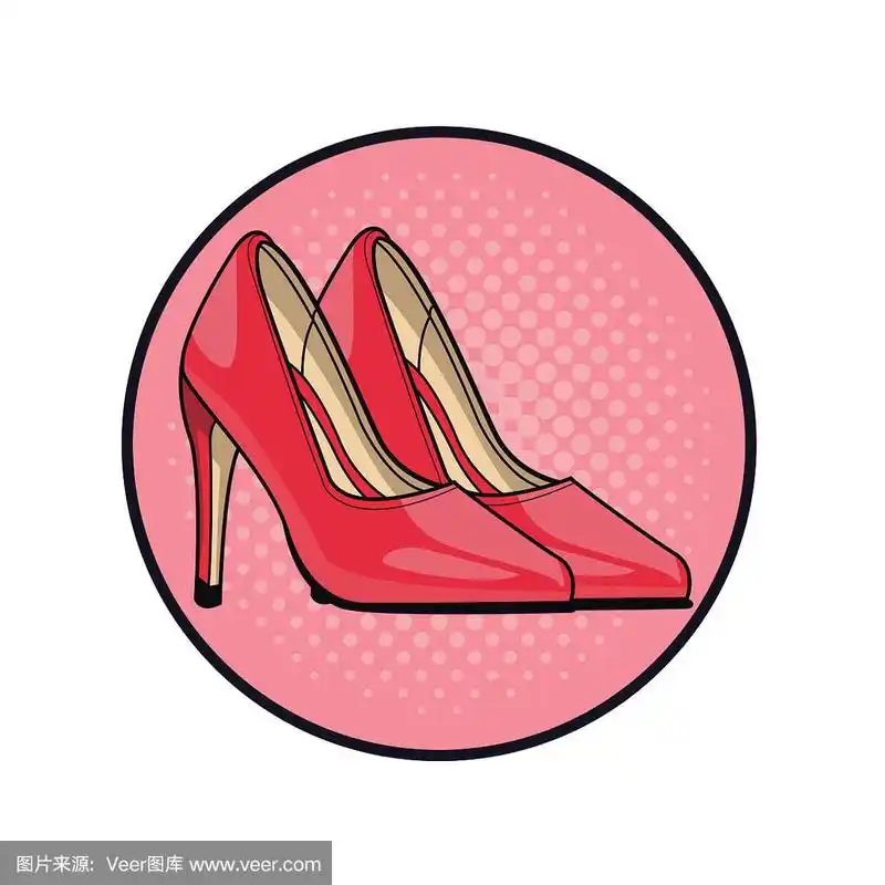女性时尚高跟鞋流行艺术卡通