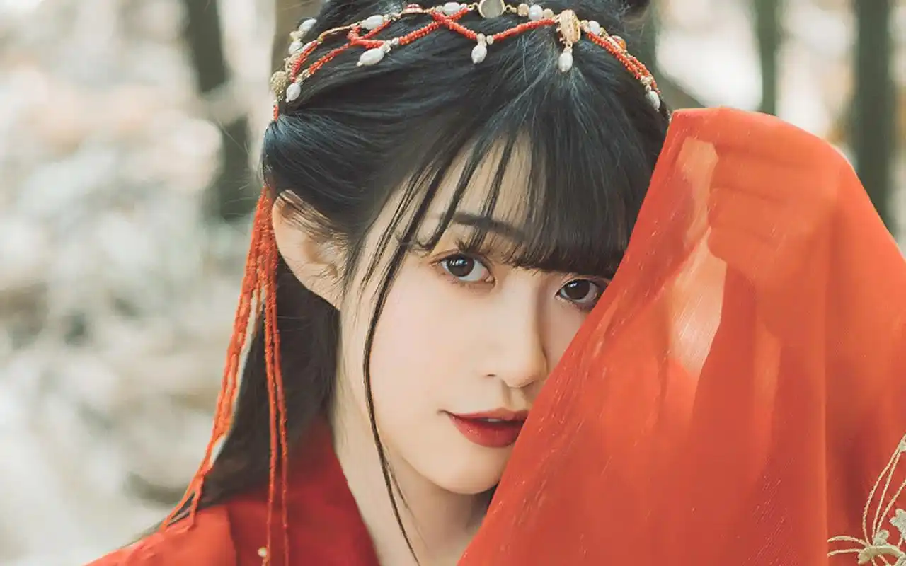 古风汉服绝色美女竹林写真图片桌面壁纸