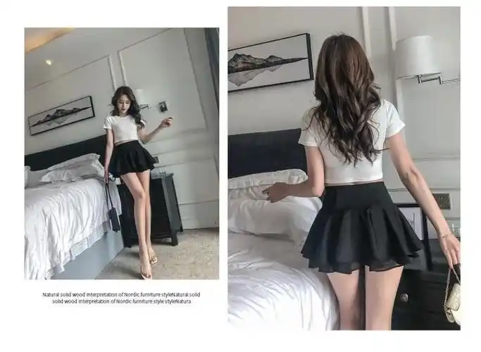 超短裙性感齐小短裙屁网红短裙女i火短甜辣风裙子欲拍照好看的床上小