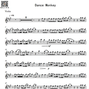 《dance monkey》小提琴独奏谱 钢琴伴奏谱 配套伴奏音频mp3
