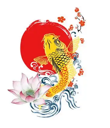 元旦节日年年有余吉祥鱼设计素材