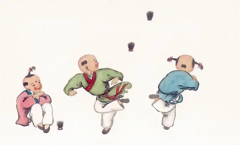 踢毽子,我们男生总是踢不好,在这个环节,总是受女生欺负,心有不甘嘴仍