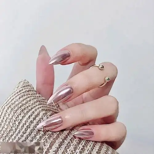 美甲欧美风尖形甲超显手长