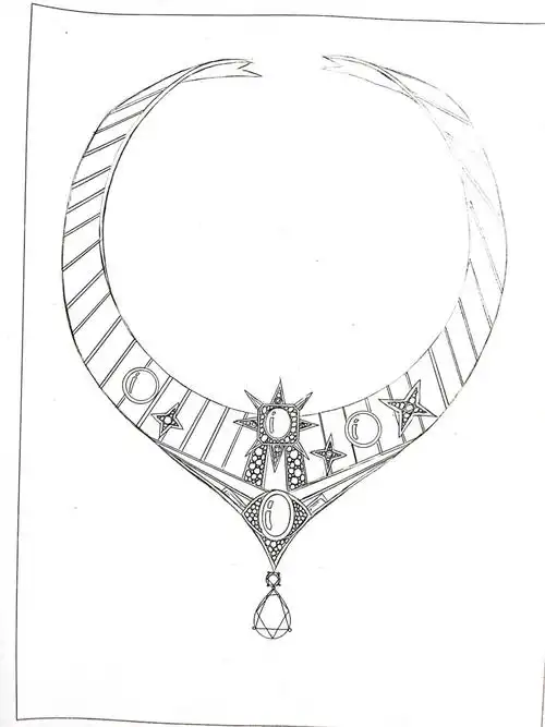 珠宝手绘临摹项链套链