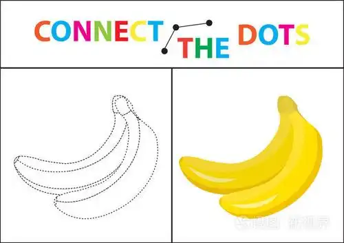 连接点图片.学龄的儿童.圆上的虚线和油漆.彩页.矢量图