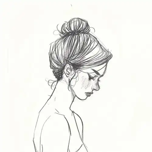 速写女生头像随手03