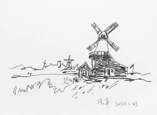 钢笔风景线稿练习