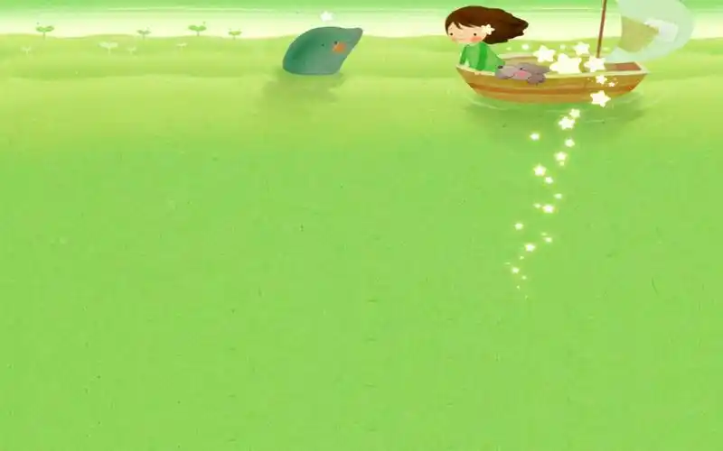 清新绿色卡通,高清图片,电脑桌面-壁纸族