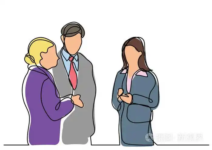 工作团队谈话的连续线图