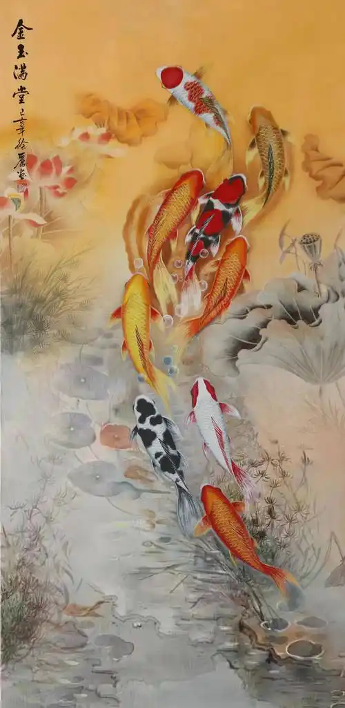 红色的鱼有旺运之说,"鲤"音同"利",预示着可旺运聚财.