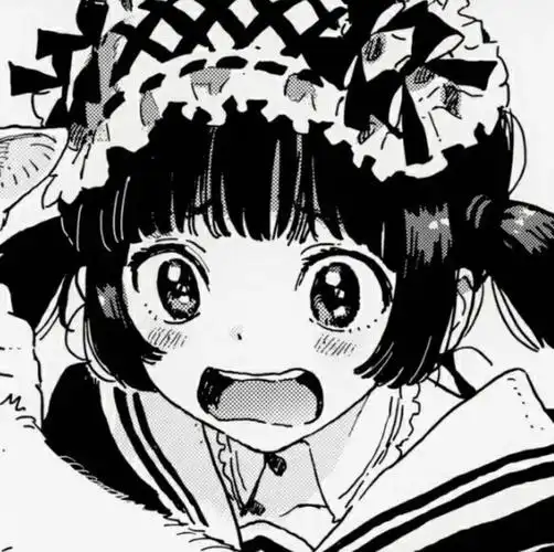 卡通头像漫画风女生头像黑白动漫头像