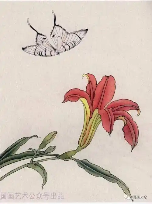 图文教程工笔画蝶示范