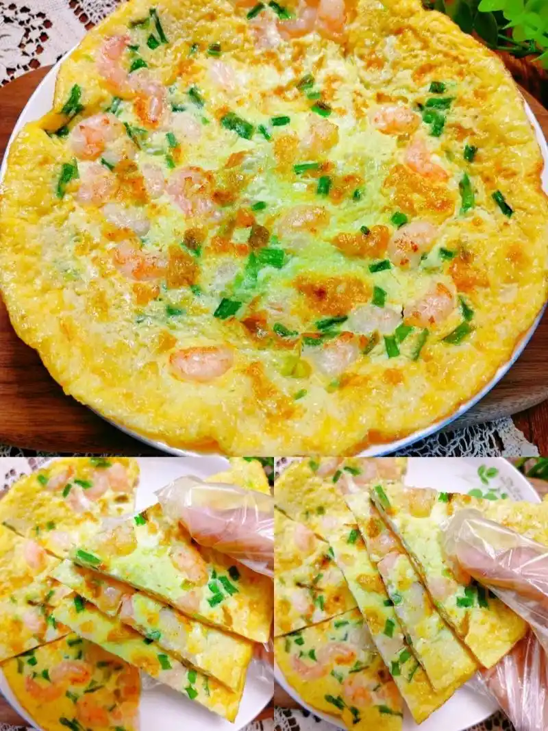 超美味十分钟菜虾仁鸡蛋饼6015 97低脂低卡的虾仁鸡蛋饼,不仅