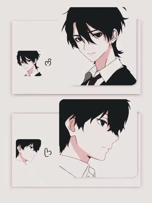 冷酷黑白男生动漫头像