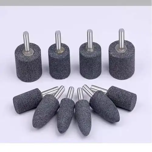 火石仔砂轮磨头红刚玉小电磨头白刚玉棕刚玉t型电动打磨头6mm迷你