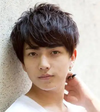 帅气男生蓬松纹理烫发型图