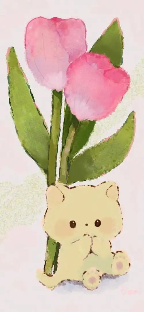 高清壁纸无水印#可爱治愈系卡通插画壁纸